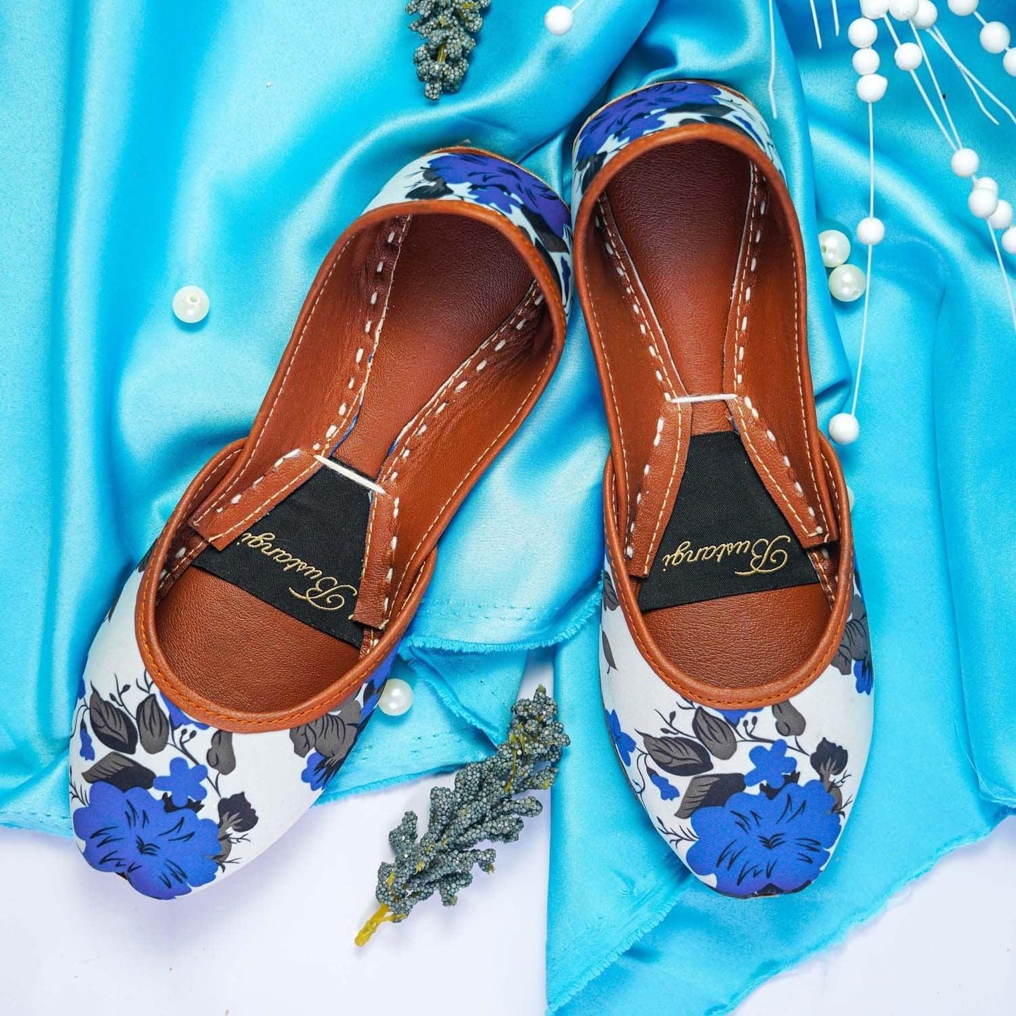 Bustangi - Blue Flourish Casual Khussa CK020