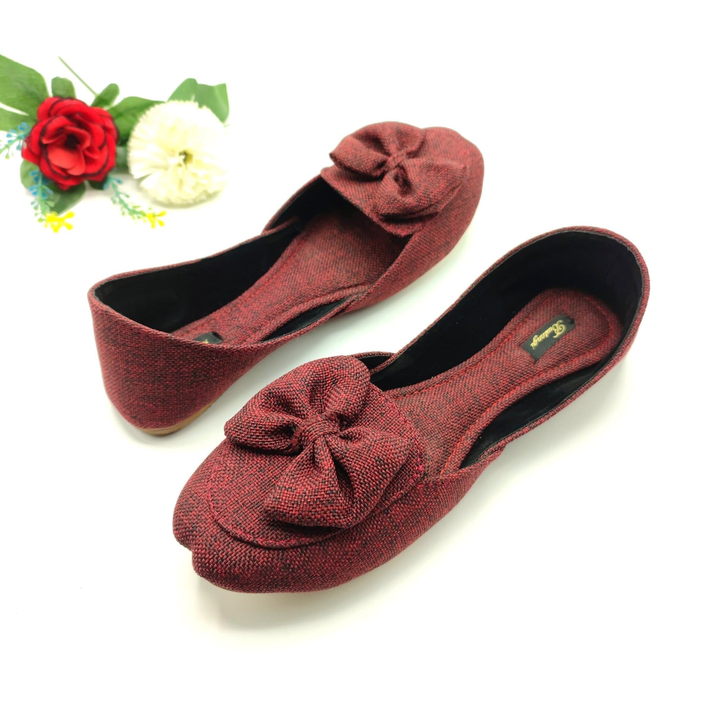 Bustangi - Maroon Bow Loafers