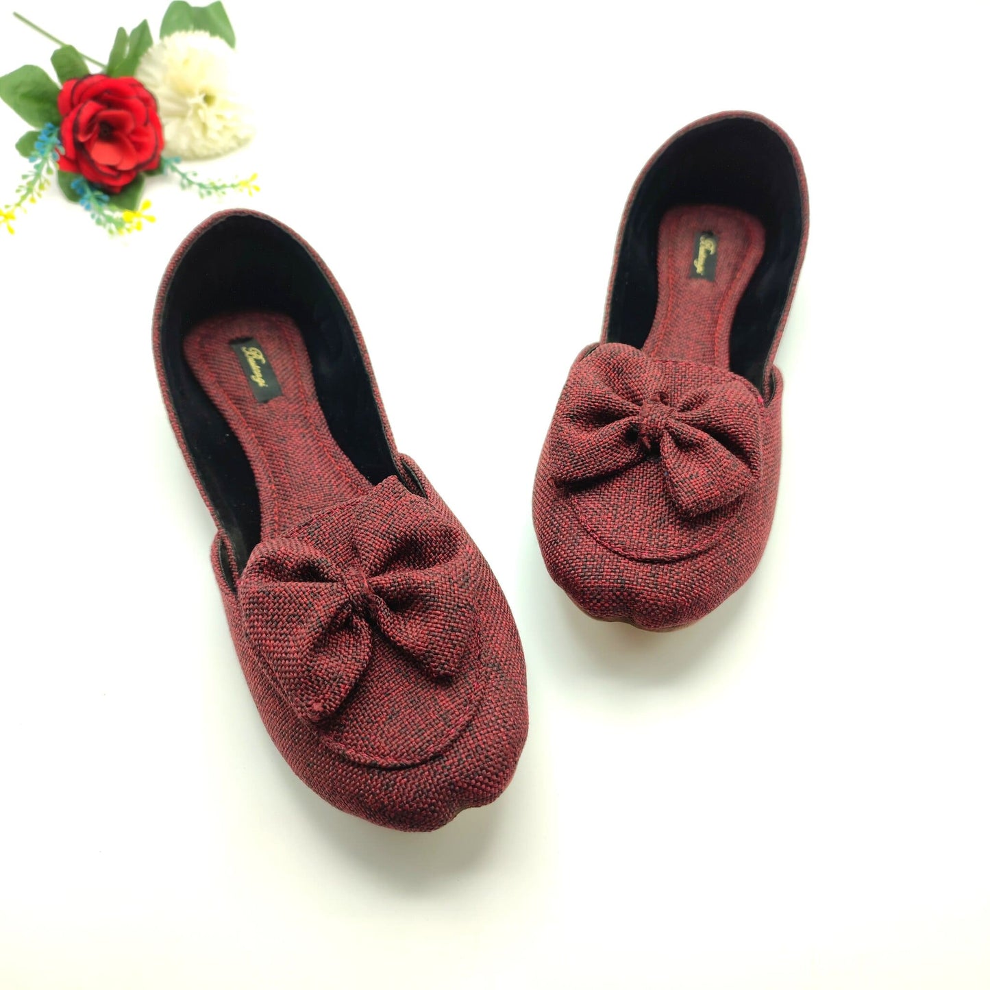 Bustangi - Maroon Bow Loafers