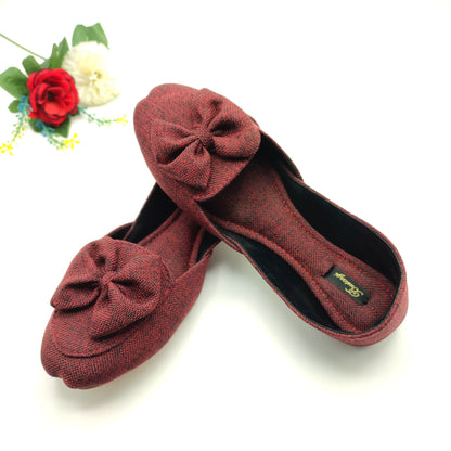 Bustangi - Maroon Bow Loafers