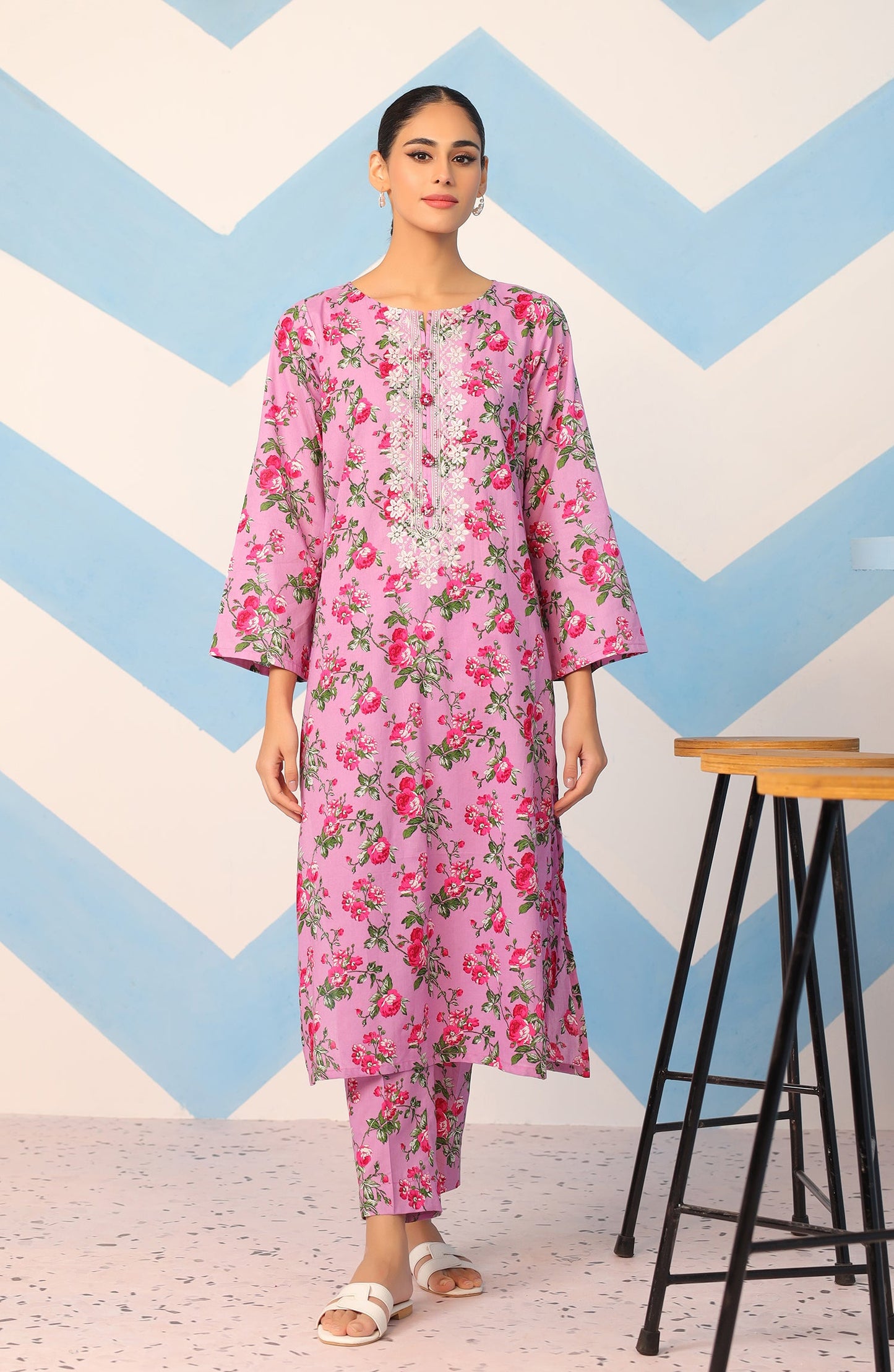 Orient - Stitched 2 Piece Embroidered Cambric Shirt and Cambric Pant