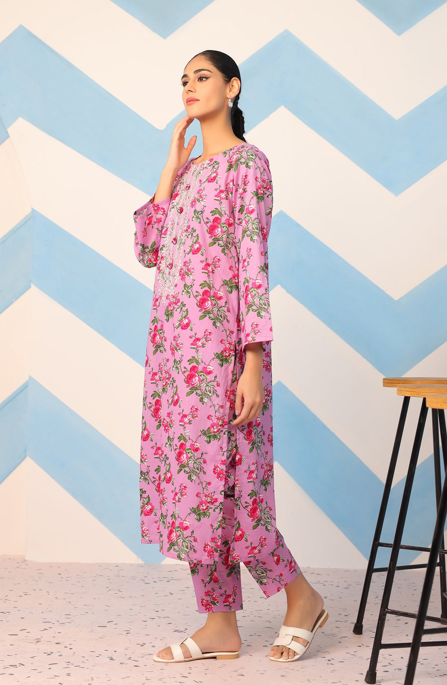 Orient - Stitched 2 Piece Embroidered Cambric Shirt and Cambric Pant