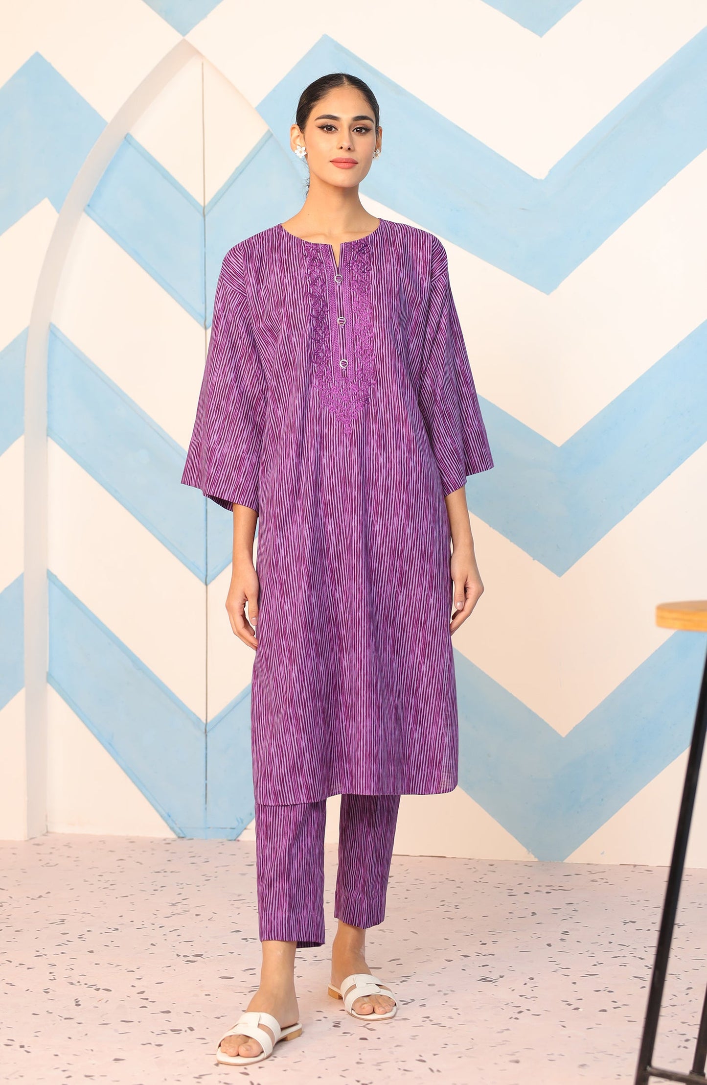 Orient - Stitched 2 Piece Embroidered Khaddar Shirt and Khaddar Pant