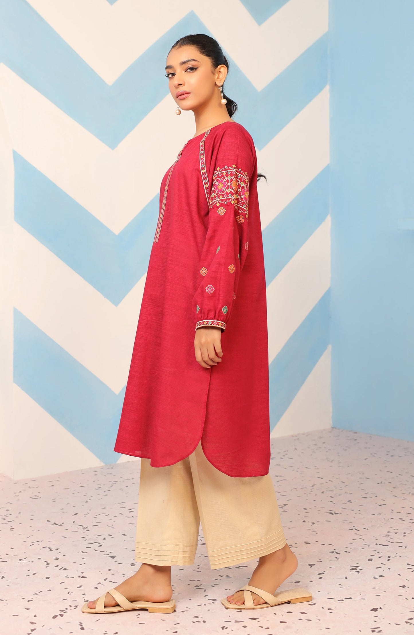 Orient - Stitched 1 Piece Embroidered Khaddar Shirt