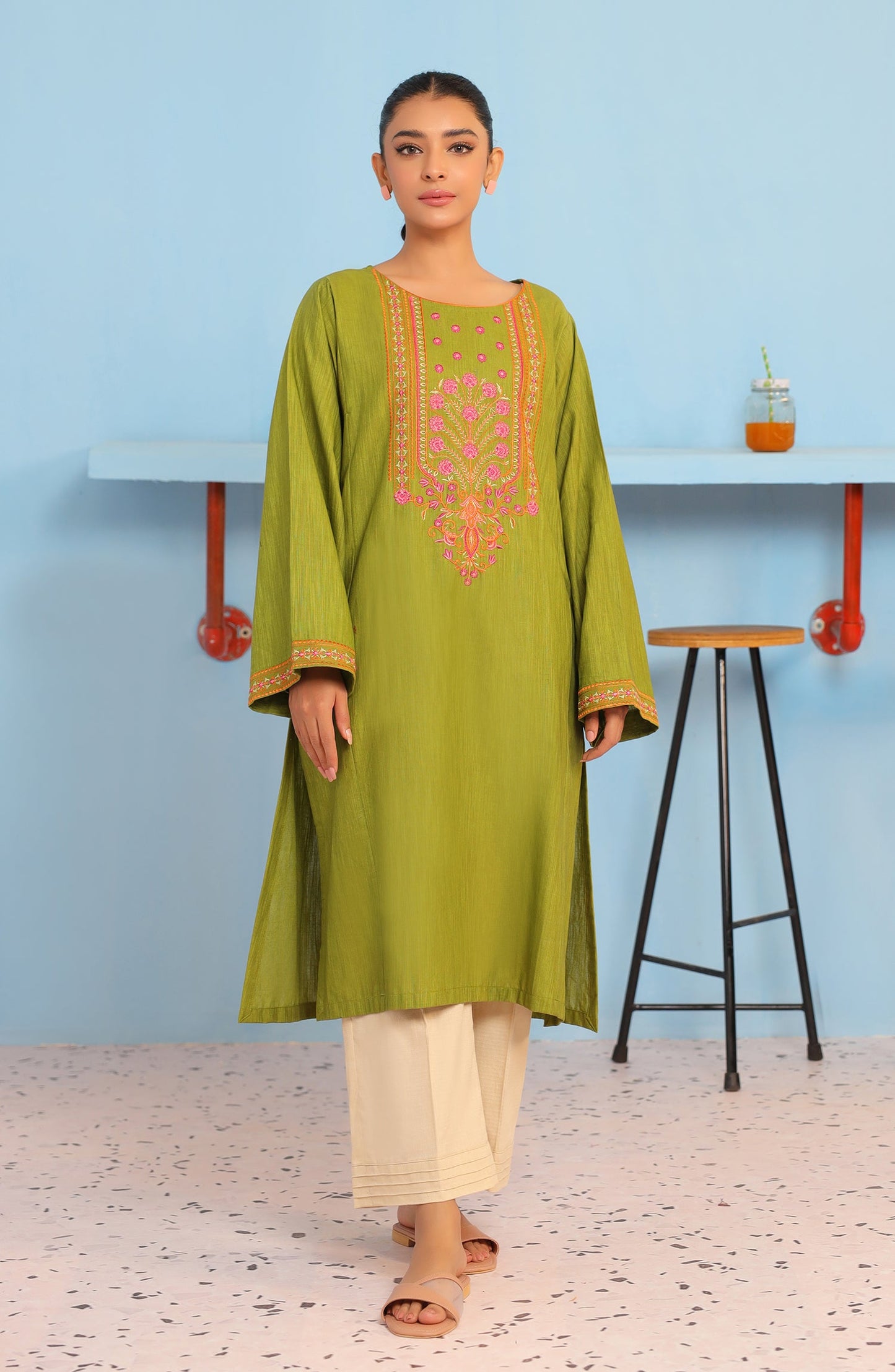 Orient - Stitched 1 Piece Embroidered Khaddar Shirt