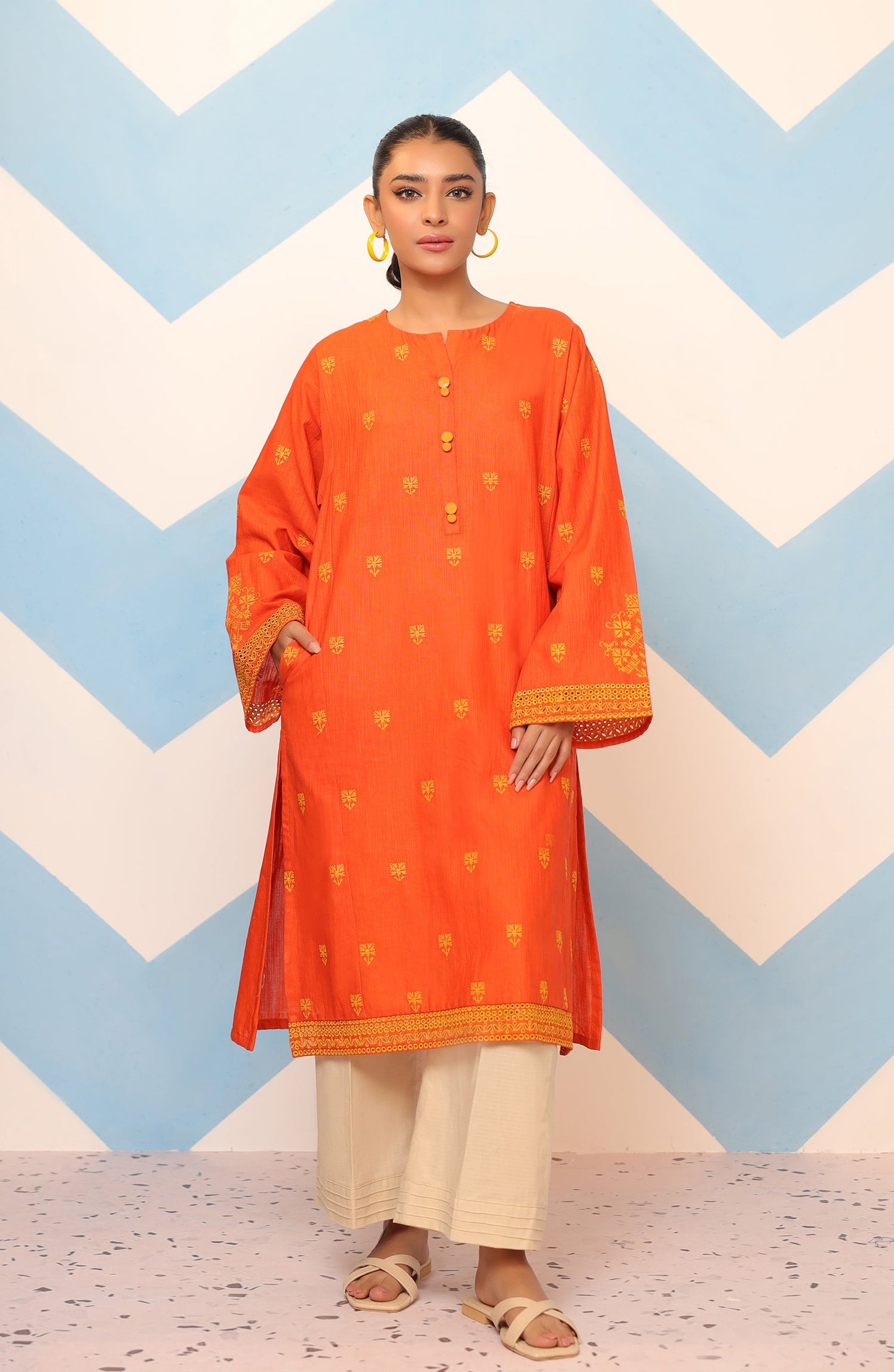 Orient - Stitched 1 Piece Embroidered Khaddar Shirt