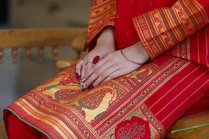 Eraj Hussain - Crimson Orchids - Stitched