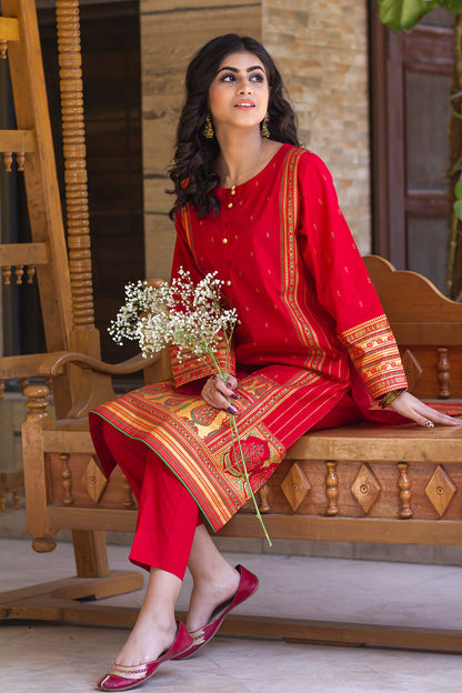 Eraj Hussain - Crimson Orchids - Stitched
