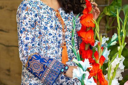 Eraj Hussain - Cobalt Iris - Stitched