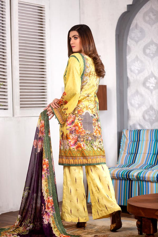 Adan's Libas - Clementine - Digital Printed Lawn (Unstitch)