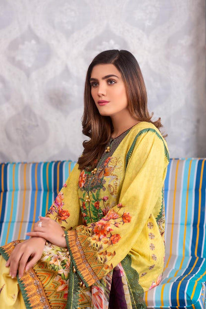 Adan's Libas - Clementine - Digital Printed Lawn (Unstitch)