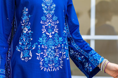 Eraj Hussain - Cerulean Bluebells - Stitched