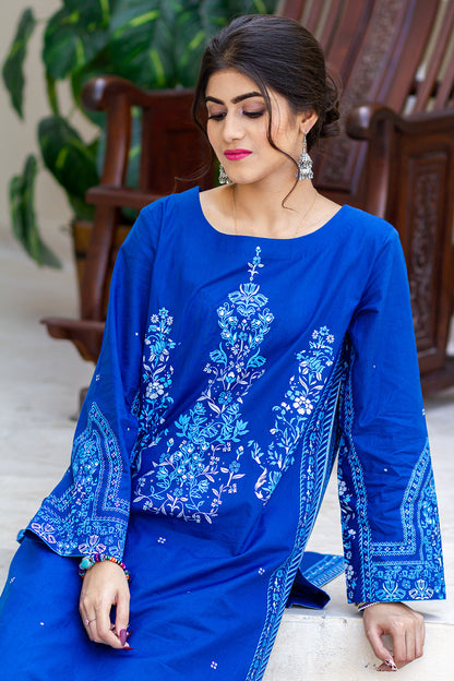 Eraj Hussain - Cerulean Bluebells - Stitched