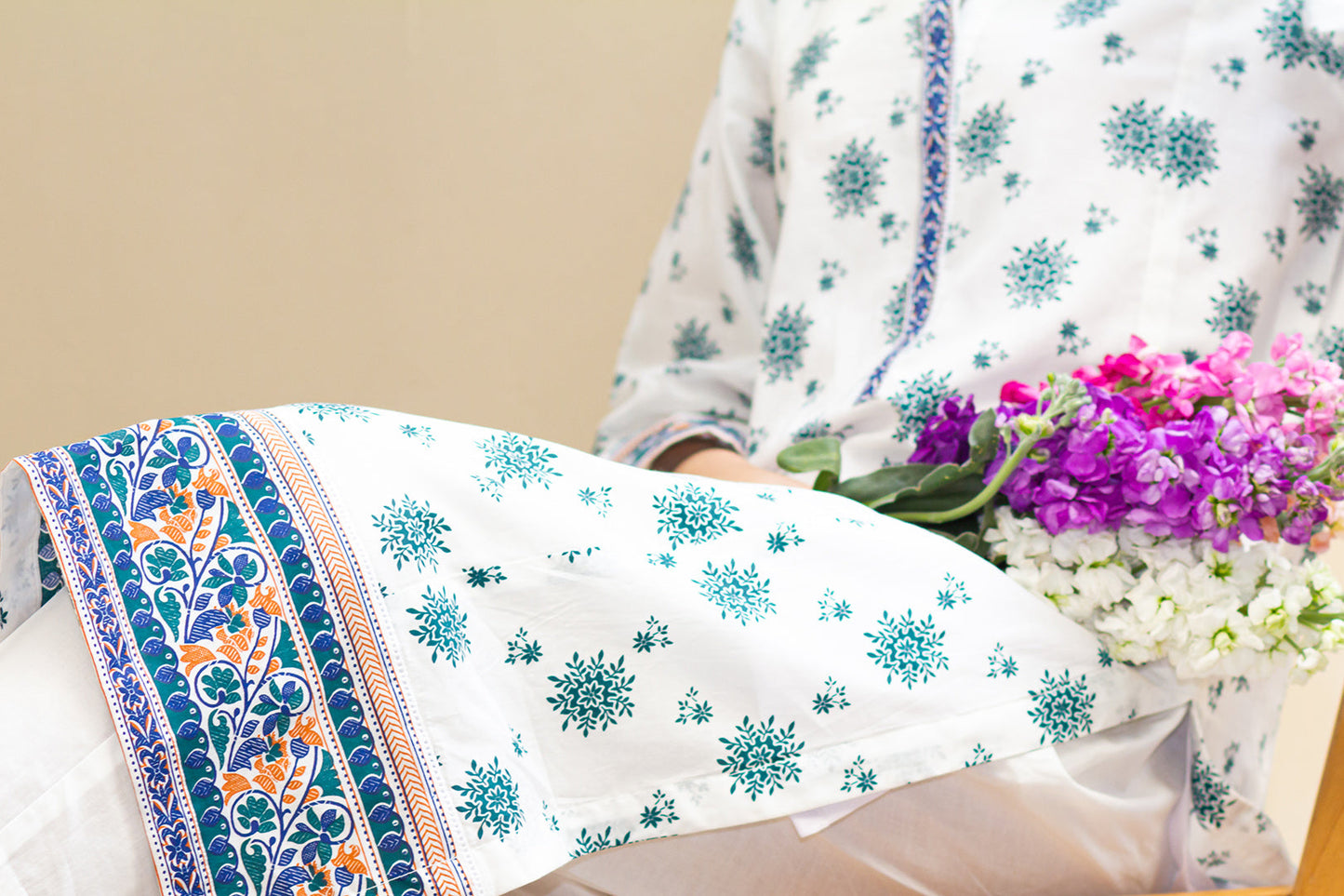 Eraj Hussain - Periwinkle - Stitched