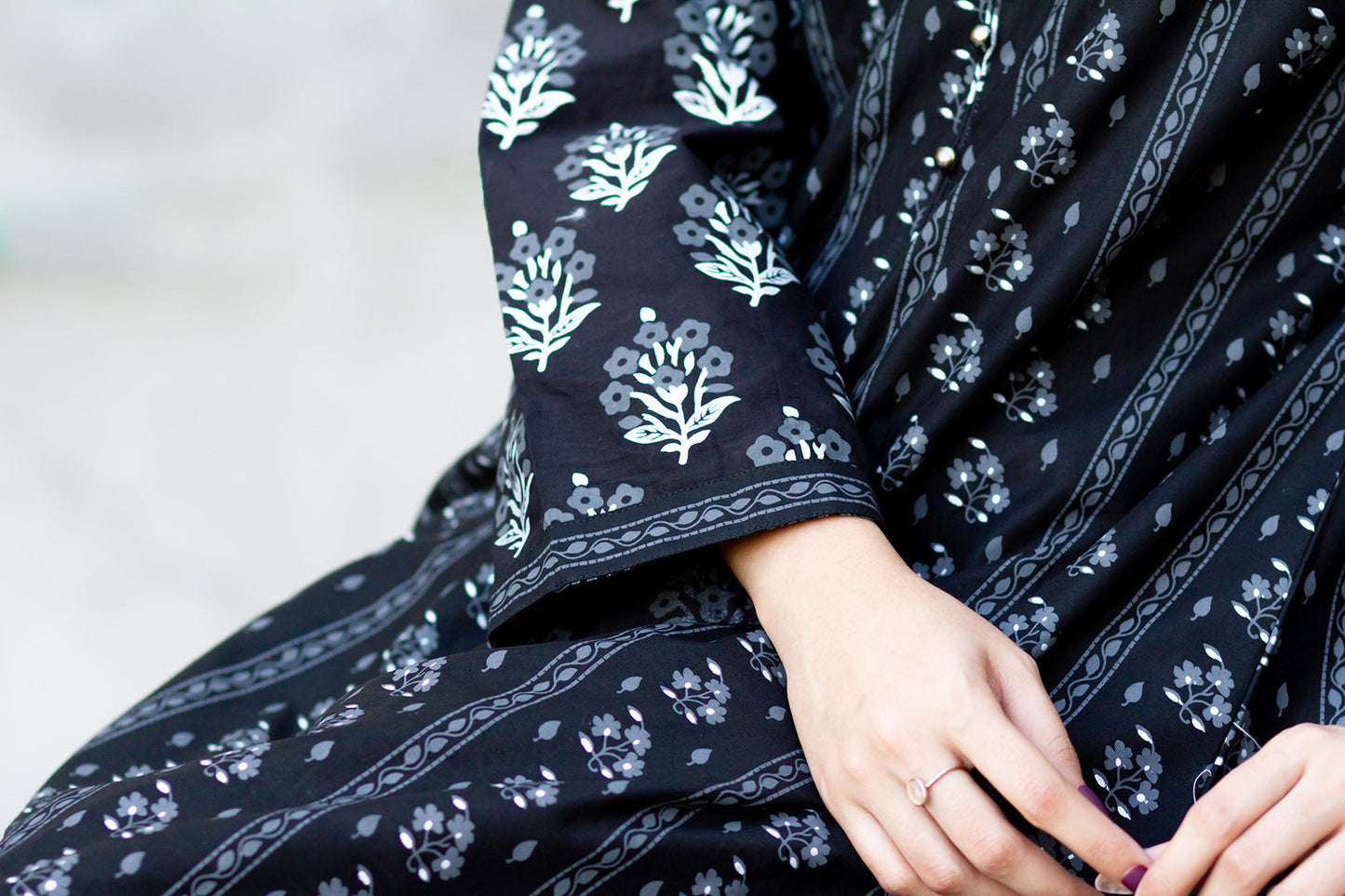 Eraj Hussain - Black Lily - Stitched