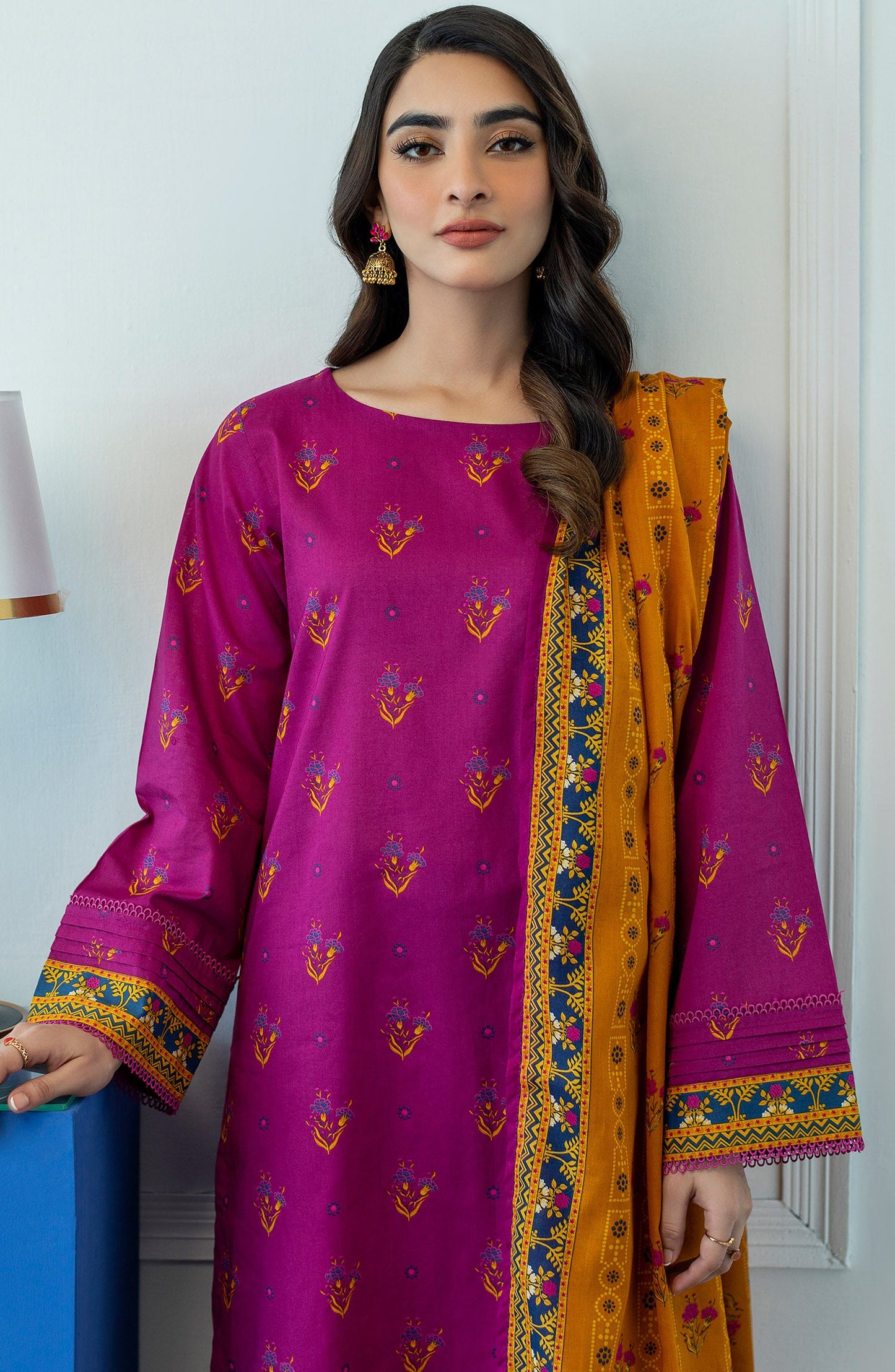 Orient - Unstitched 3 Piece Printed Lawn Shirt , Lawn Pant and Lawn Dupatta