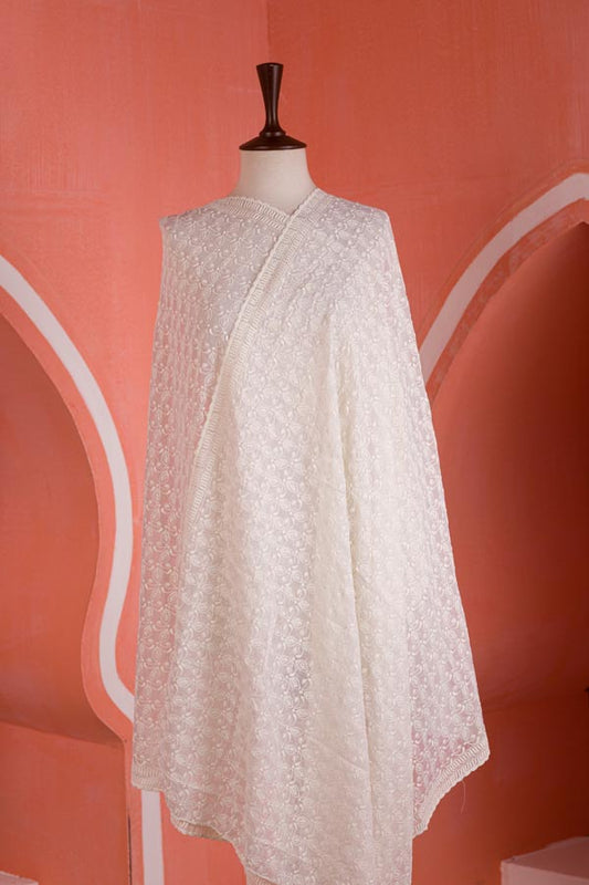 Adan's Libas - Champagne - Chikankeri Chiffon Dupatta
