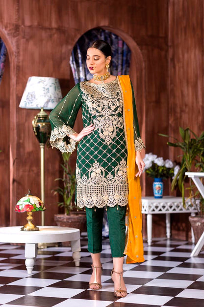 Adan's Libas - Spring Lime - Luxury Embroidered Chiffon