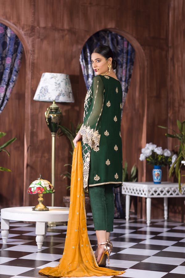 Adan's Libas - Spring Lime - Luxury Embroidered Chiffon