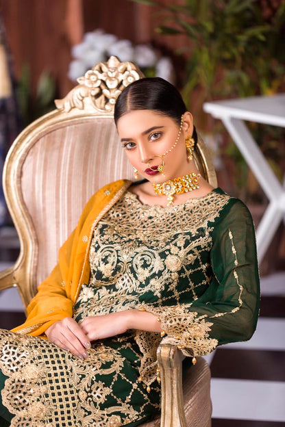 Adan's Libas - Spring Lime - Luxury Embroidered Chiffon