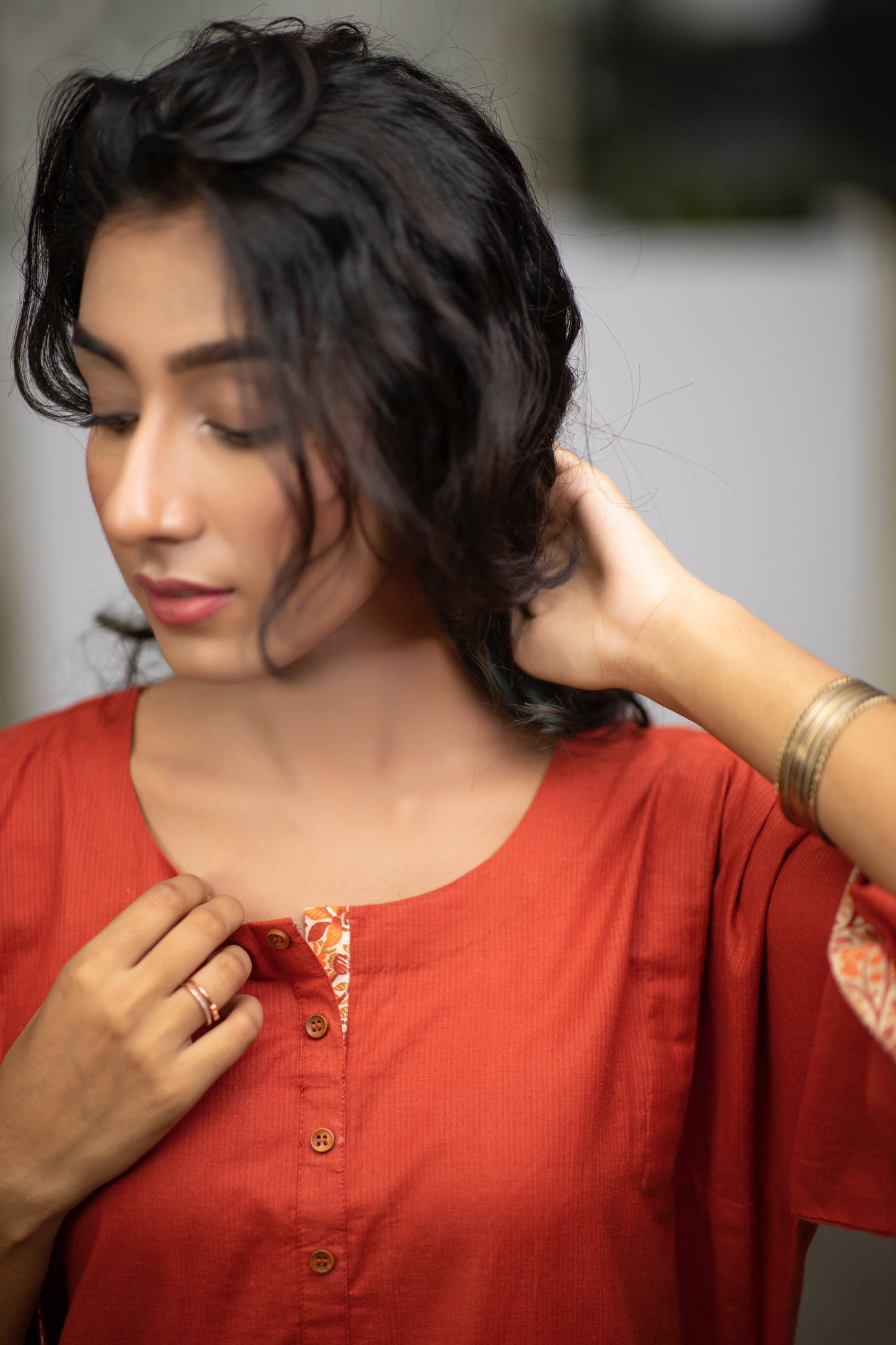 Eraj Hussain - Monday Mahogani - Brick Kurta - Stitched