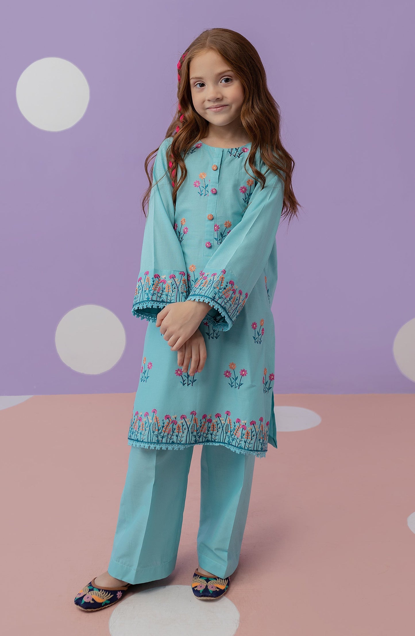 Orient - Stitched 2 Piece Plain Embroidered Shirt and Lawn Pant