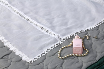 Bareeq Outfits - White Chiffon Lace Detailing Dupatta