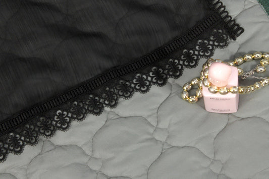 Bareeq Outfits - Black Chiffon Lace Detailing Dupatta