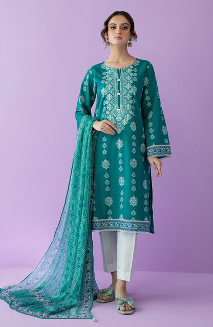Orient - Unstitched 2 Piece Embroidered Lawn Shirt and Bimber Chiffon Dupatta