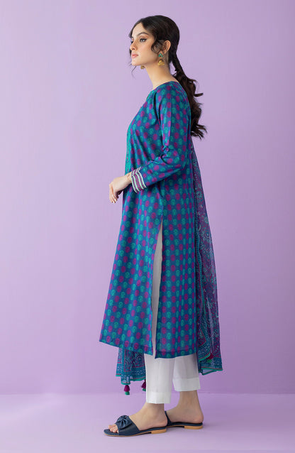 Orient - Unstitched 2 Piece Embroidered Lawn Shirt and Bimber Chiffon Dupatta