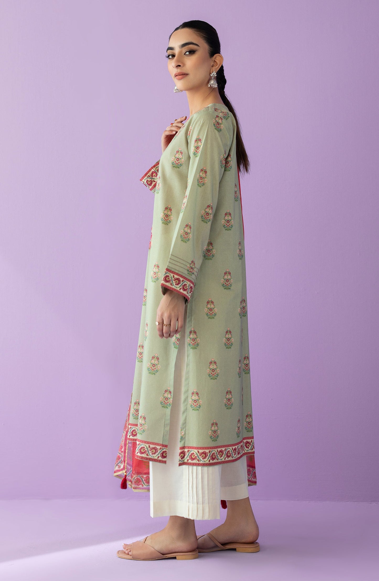 Orient - Stitched 2 Piece Embroidered Lawn Shirt and Chiffon Dupatta
