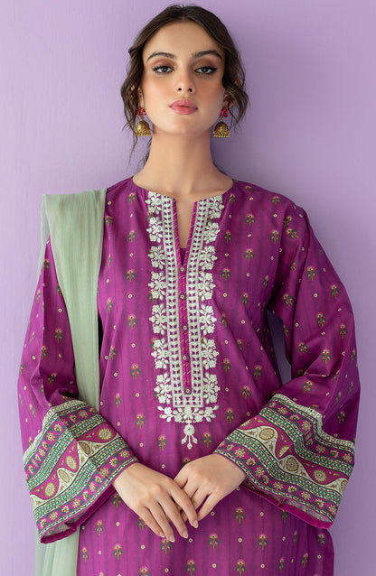 Orient - Stitched 2 Piece Embroidered Lawn Shirt and Chiffon Dupatta