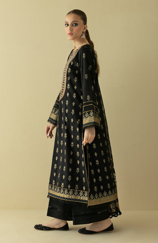 Orient - Unstitched 3 Piece Embroidered Jacquard Shirt , Cambric Pant and JACQUARD Dupatta