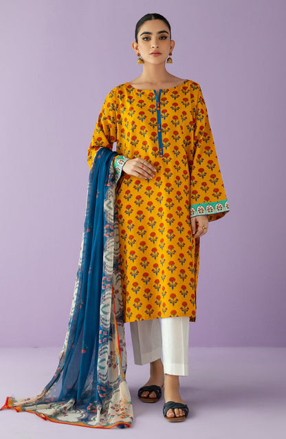 Orient - Unstitched 2 Piece Printed Lawn Shirt and Chiffon Dupatta