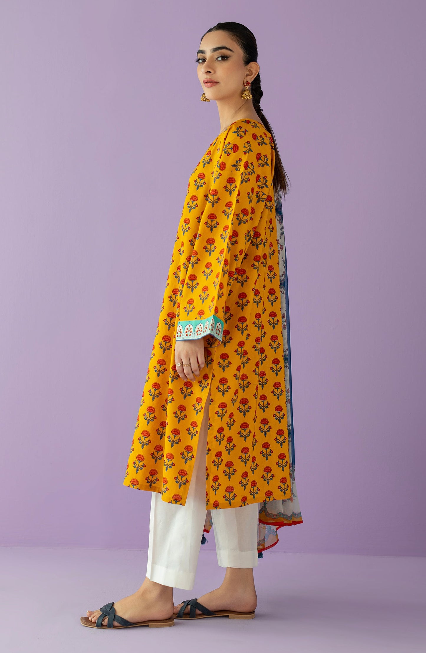Orient - Unstitched 2 Piece Printed Lawn Shirt and Chiffon Dupatta