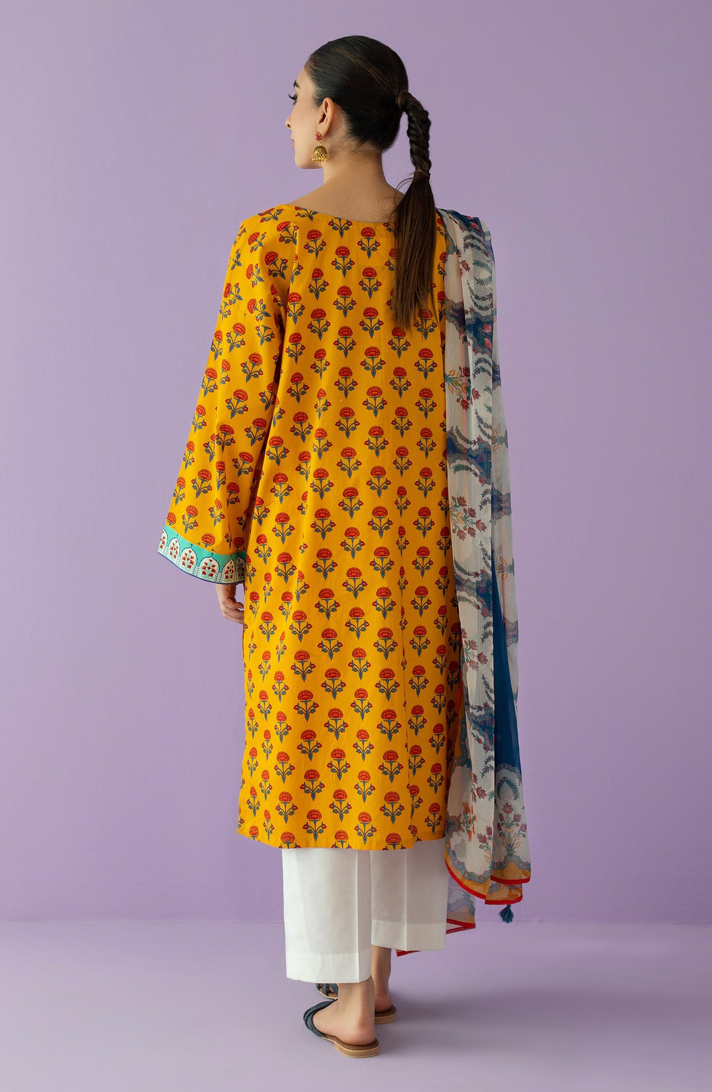 Orient - Unstitched 2 Piece Printed Lawn Shirt and Chiffon Dupatta