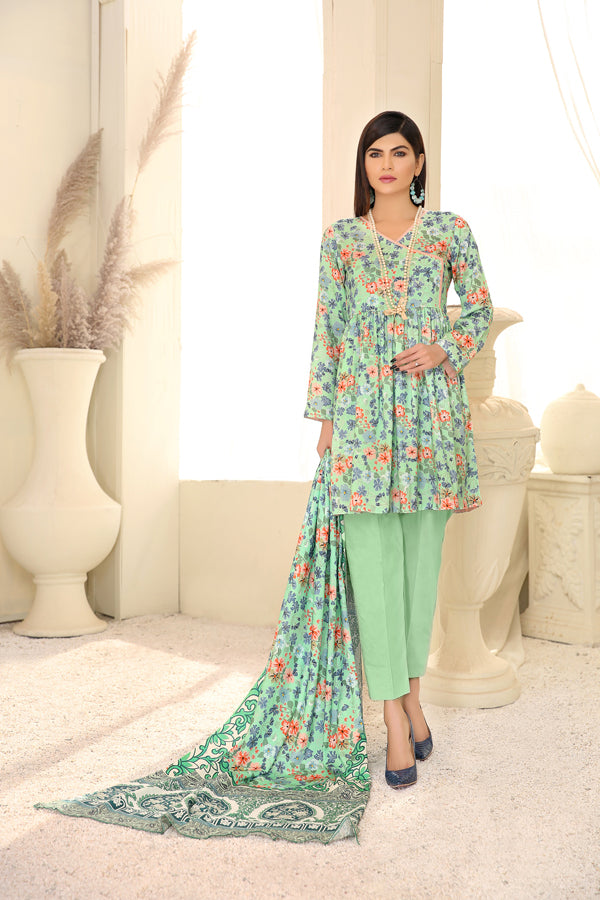 Adan's Libas - D 1 - Digital Printed Linen 3PC