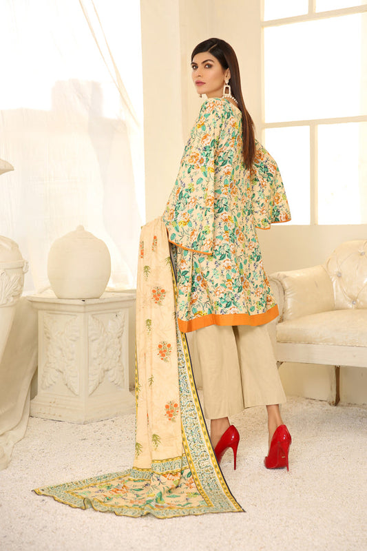 Adan's Libas - D 18 - Digital Printed Linen 3PC