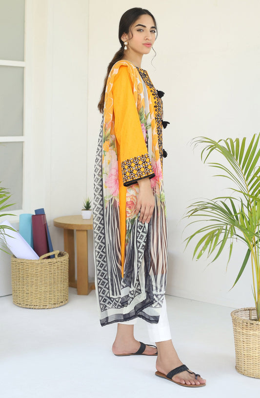 Orient - Unstitched 2PC Embroidered Jacquard Shirt and Chiffon Dupatta