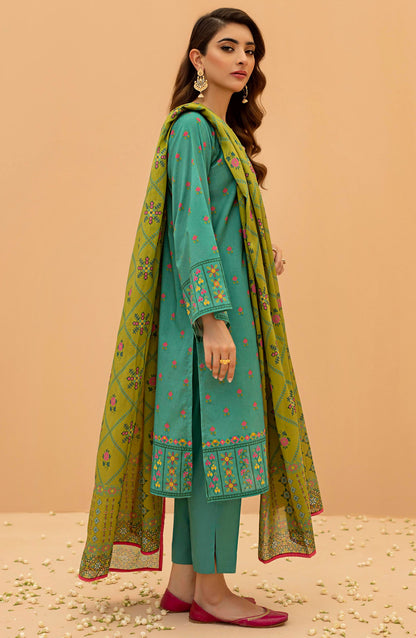 Orient - Stitched 3 Piece Embroidered Cambric Shirt , Cambric Pant and Lawn Dupatta