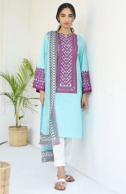 Orient - Unstitched 2PC Embroidered Jacquard Shirt and Chiffon Dupatta
