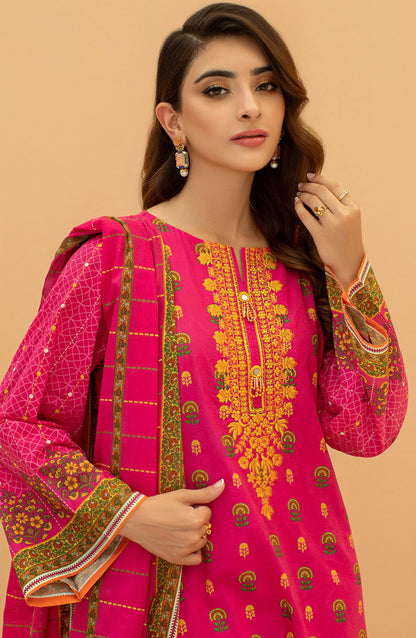 Orient - Unstitched 3 Piece Embroidered Lawn Shirt , Cambric Pant and Lawn Dupatta