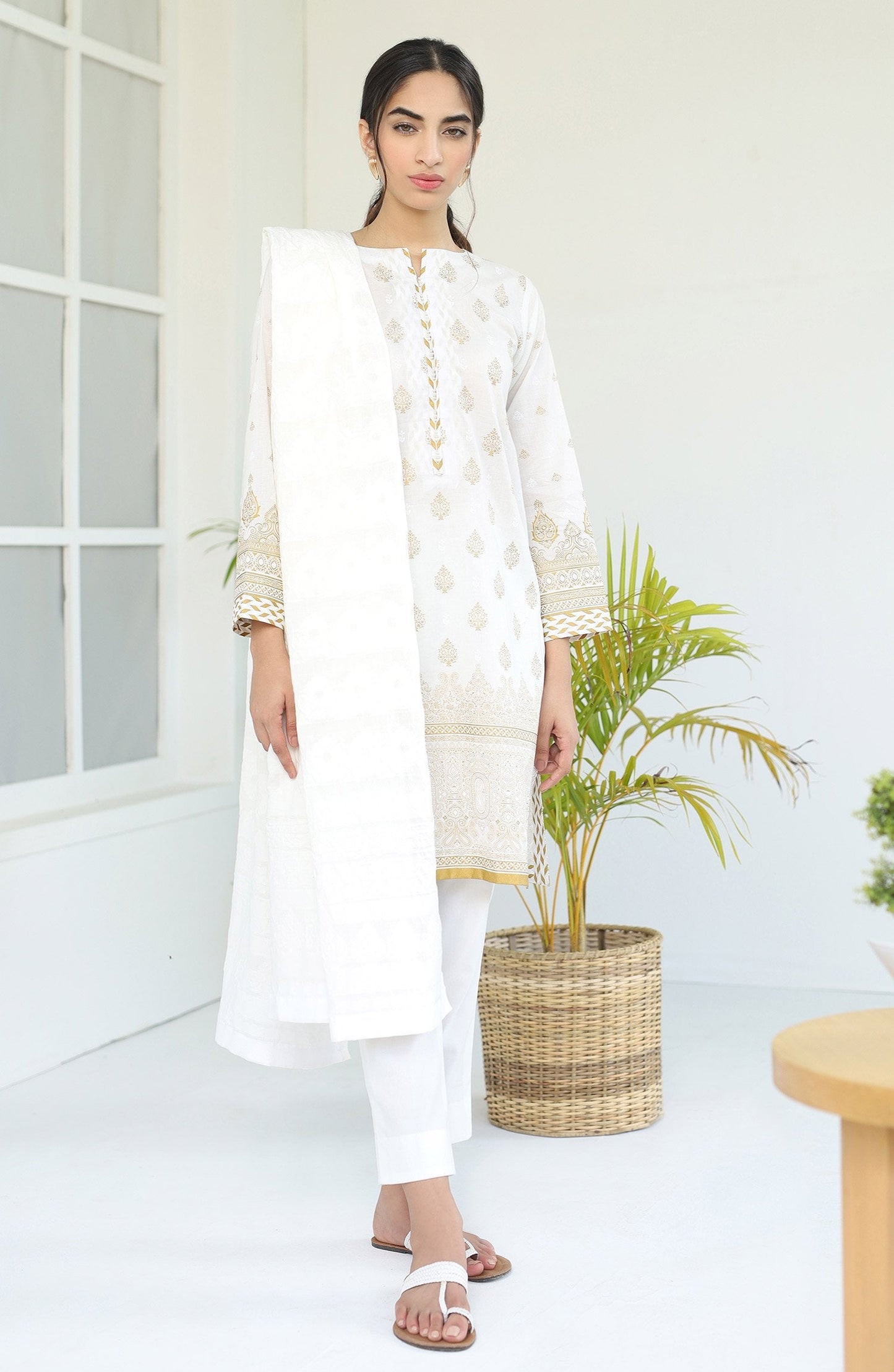 Orient - Unstitched 2PC Pearl Printed Shirt Jacquard Dupatta