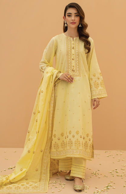 Orient - Unstitched 3 Piece Embroidered Lawn Shirt , Cambric Pant and Lawn Dupatta