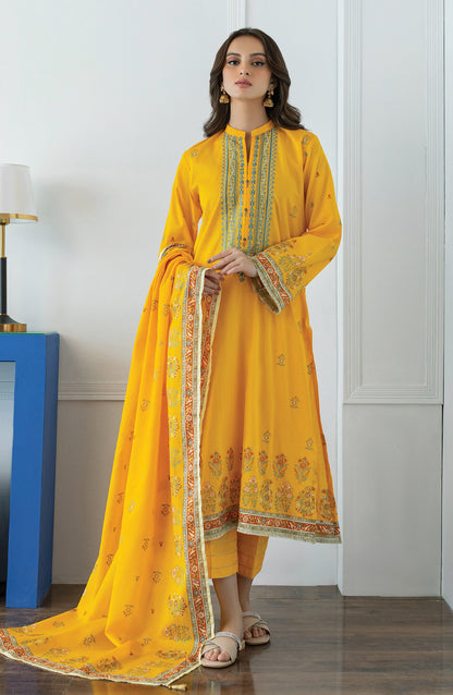 Orient - Stitched 3 Piece Embroidered Lawn Shirt , Cambric Pant and Lawn Dupatta
