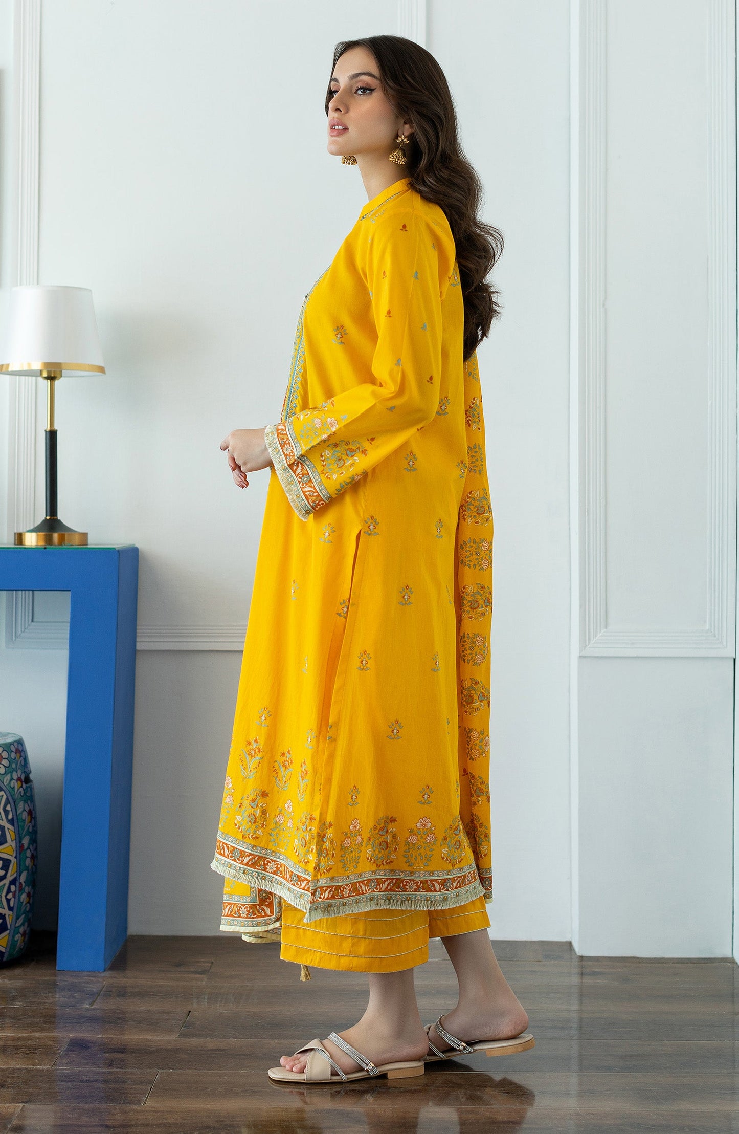 Orient - Stitched 3 Piece Embroidered Lawn Shirt , Cambric Pant and Lawn Dupatta