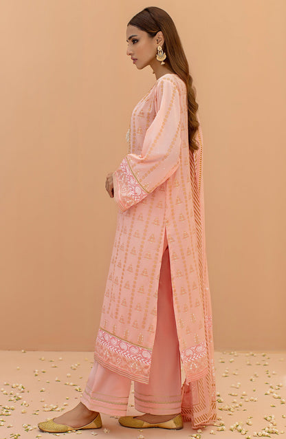 Orient - Unstitched 3 Piece Embroidered Lawn Shirt , Cambric Pant and Lawn Dupatta