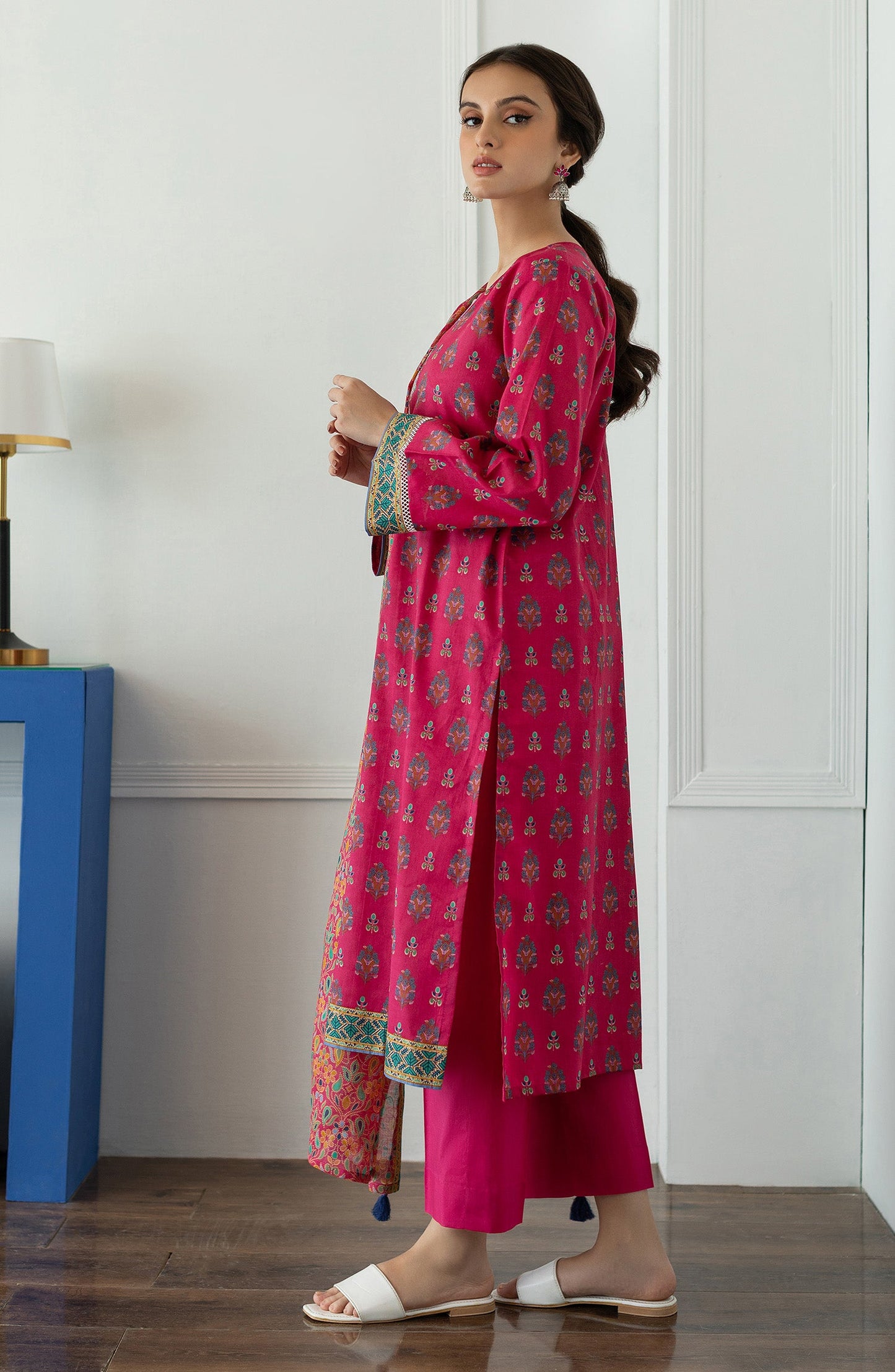 Orient - Stitched 3 Piece Printed Lawn Shirt , Cambric Pant and Lawn Dupatta