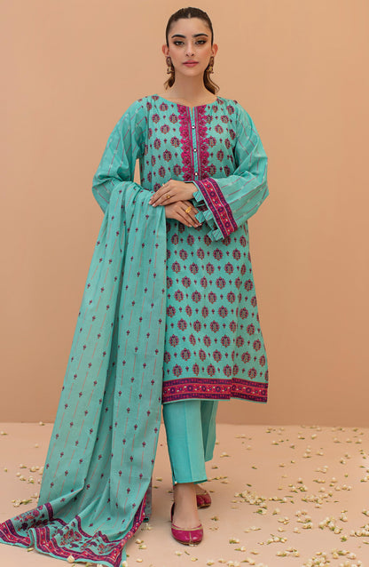 Orient - Unstitched 3 Piece Embroidered Lawn Shirt , Cambric Pant and Lawn Dupatta