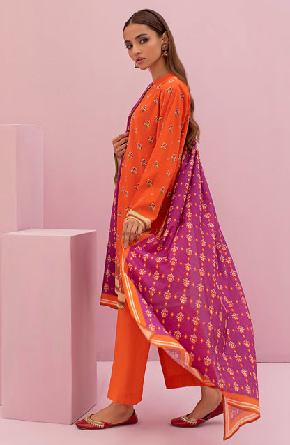Orient - Unstitched 3 Piece Printed Lawn Shirt , Cambric Pant and Lawn Dupatta